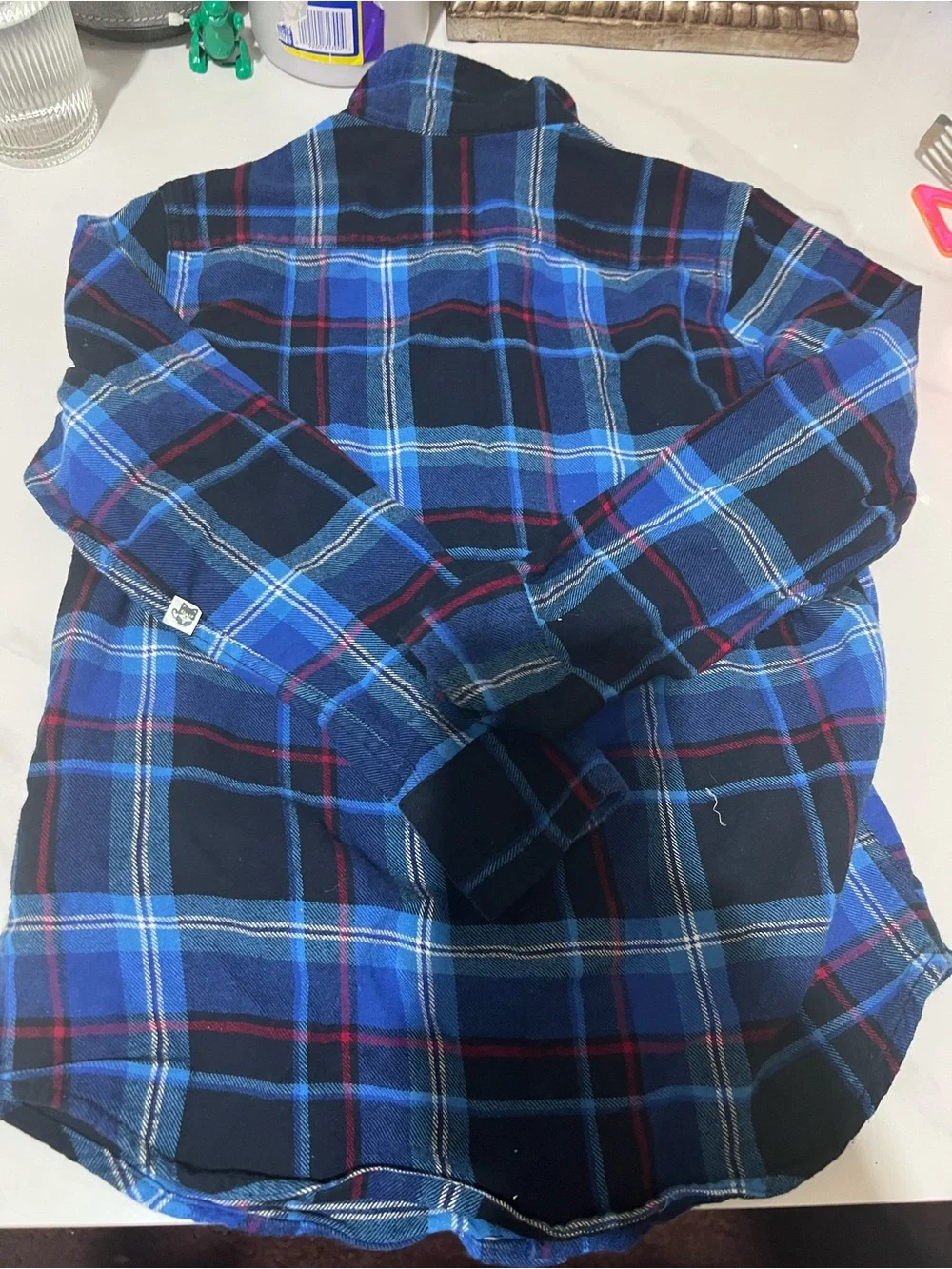 GAP Blue Plaid Button-Down Shirt for Kids